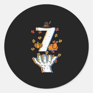 Nummer 7 Matching 67 Meme Thanksgiving 6 7 Mannen Ronde Sticker
