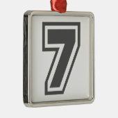 Nummer 7 metalen ornament (Rechts)