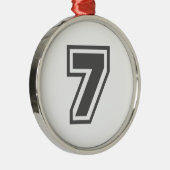 Nummer 7 metalen ornament (Rechts)