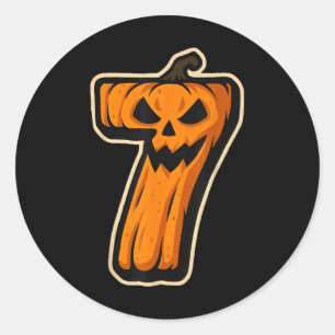 Nummer 7 Pompoen 67 Meme Koppel Halloween Ronde Sticker