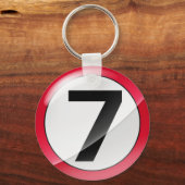 Nummer 7 rood Sleutelhanger (Voorkant)