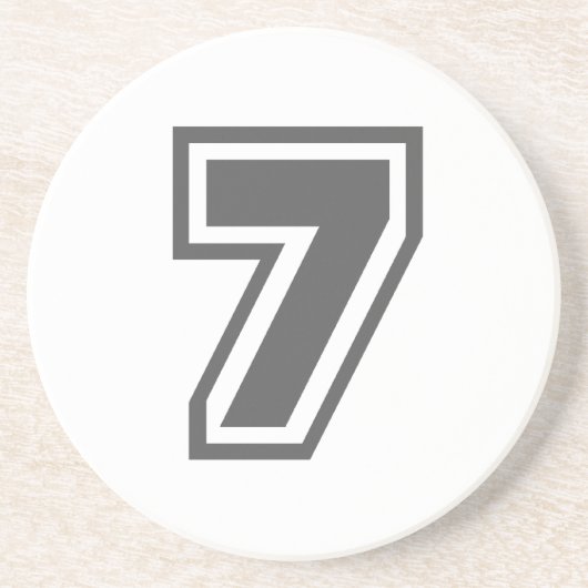 Nummer 7 zandsteen onderzetter (Voorkant)