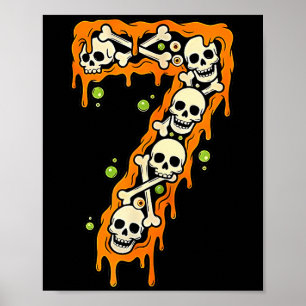 Nummer 7 Zes Zeven 6 7 Meme Grappig Ontwerp Koppel Poster