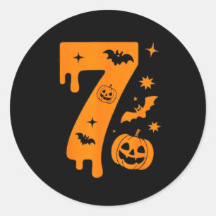 Nummer 7 Zes Zeven 6 7 Meme Grappig Ontwerp Koppel Ronde Sticker
