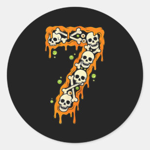 Nummer 7 Zes Zeven 6 7 Meme Grappig Ontwerp Koppel Ronde Sticker
