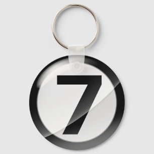 Nummer 7 zwart Sleutelhanger