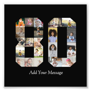 Nummer 80 Fotocollage Foto Afdruk