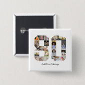 Nummer 80 Fotocollage Vierkante Button 5,1 Cm (Voorkant /achterkant)