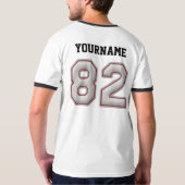 Nummer 82 met Cool Baseball Stitches Kijk T-shirt (Achterkant volledig)