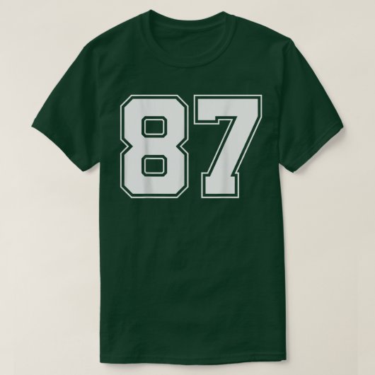 Nummer 87 - Best Classic College American Varsity T-shirt (Design voorkant)