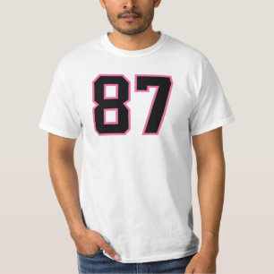 Nummer #87 Sports Jersey Pink Black Lucky No. T-shirt