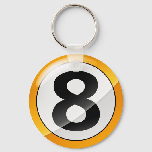 Nummer 8 goud sleutelhanger (Voorkant)