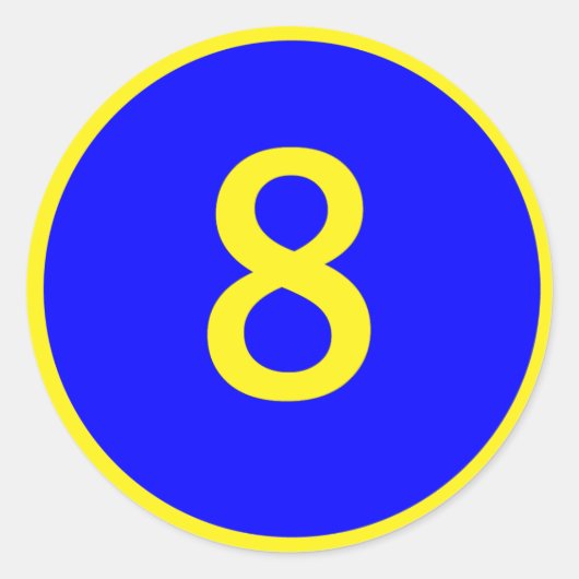 Nummer 8 in een cirkel ronde sticker (Voorkant)