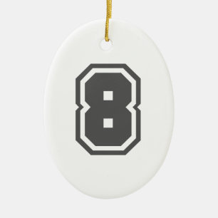 Nummer 8 keramisch ornament