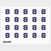 Nummer 8 ronde sticker (Vel)