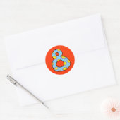 Nummer 8 ronde sticker (Envelop)