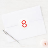 Nummer 8 ronde sticker (Envelop)