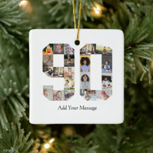 Nummer 90 Fotocollage Keramisch Ornament