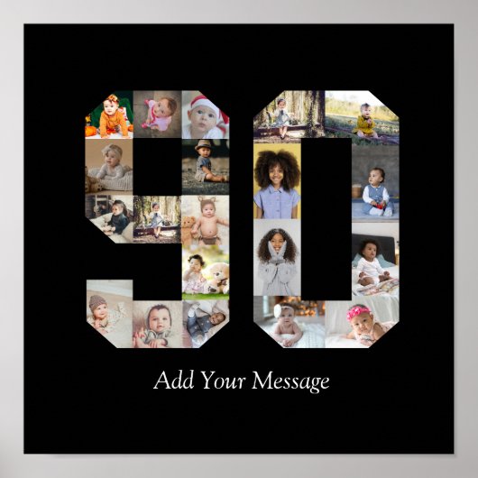 Nummer 90 Fotocollage Poster (Voorkant)
