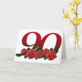 Nummer 90 of 90e verjaardag bloemen kaart (Gele Bloem)