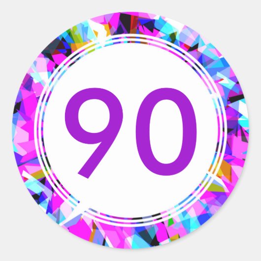 Nummer 90 - ronde Sticker (Voorkant)
