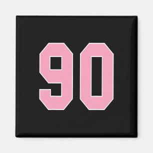 Nummer 90 Roze Voetbal Bysketbyll Borstkanker A Magneet