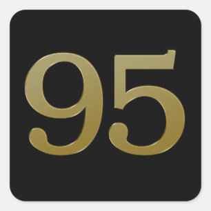 Nummer 95 Gouden Vierkante Sticker