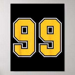 Nummer 99 Football Team Uniform Sport Jersey Manne Poster