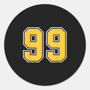 Nummer 99 Football Team Uniform Sport Jersey Manne Ronde Sticker