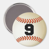Nummer 9 Baseball Magneet (Voorkant / Achterkant)