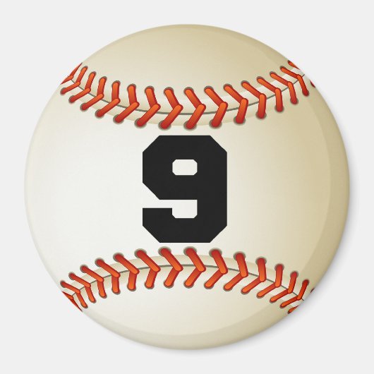 Nummer 9 Baseball Magneet (Voorkant)