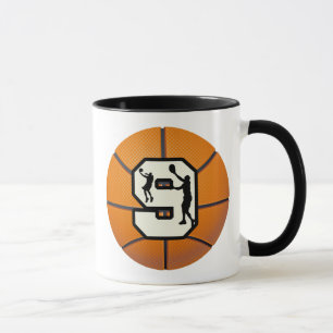Nummer 9 Basketball en speler Mok