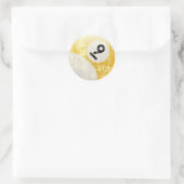 NUMMER 9 BILJART BAL - GEËRODEERD EN VEROUDERD RONDE STICKER (Tas)