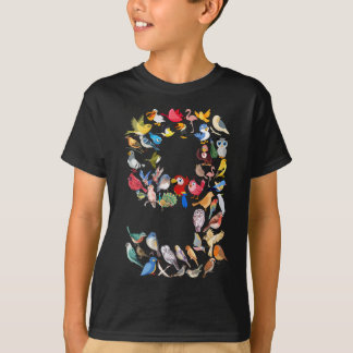 Nummer 9 Birds Theme 9 Year Old Boys Kinder T-shirt