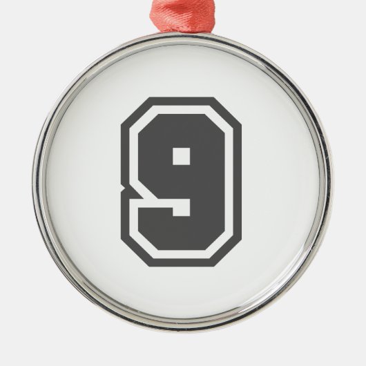 Nummer 9 metalen ornament (Voorkant)