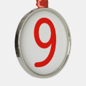 Nummer 9 metalen ornament (Rechts)