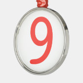 Nummer 9 metalen ornament (Links)