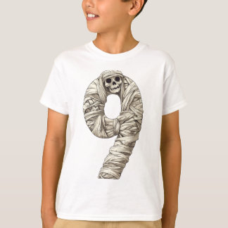 Nummer 9 Mummy Halloween Theme 9 Jaar Oude Kinder T-shirt