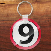 Nummer 9 rood Sleutelhanger (Voorkant)