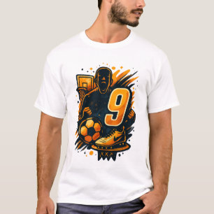 Nummer 9 Sport Energie T-shirt – Basketbal & Voetb