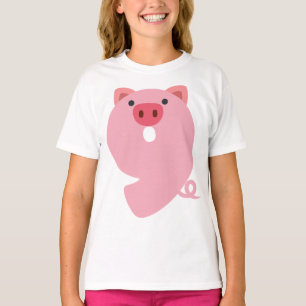 Nummer 9 Varkensdier Thema 9 jaar oude Kinder meis T-shirt