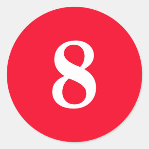 Nummer Acht planningsbenodigdheden eenvoudig 8 roo Ronde Sticker