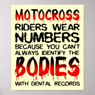 Nummer De Lichamen Dirt Bike Motocross Poster Bord