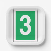 Nummer drie papieren bordje (Voorkant)