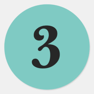 Nummer drie planning benodigdheden eenvoudig 3 aqu ronde sticker
