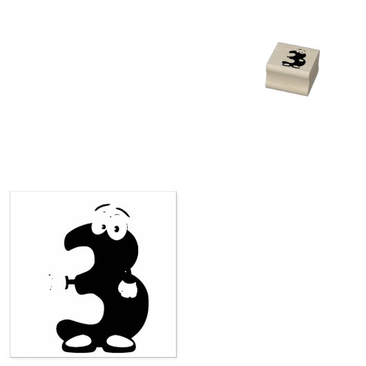Nummer drie 	rubberstempel (Gestempeld)