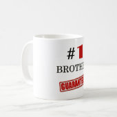 Nummer een 1 broer minimaal zwart grappig koffiemok (Voorkant links)