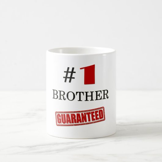 Nummer een 1 broer minimaal zwart grappig koffiemok (Center)