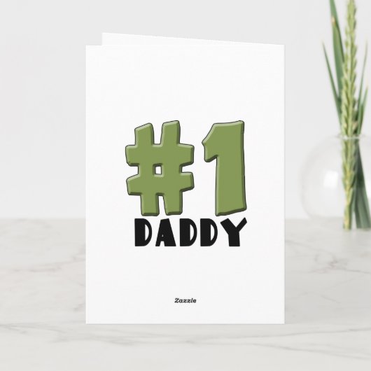 Nummer één, #1 Pap vader en jongen kind Kaart (Achterkant)