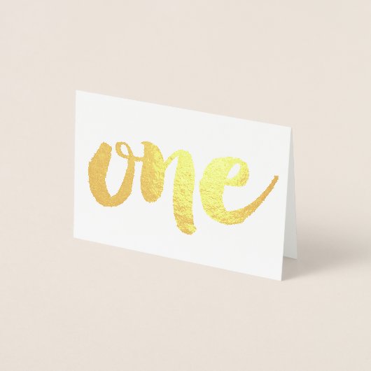 Nummer één 1e Borstelscripttype Echt Folie Kaarten (Voorkant)